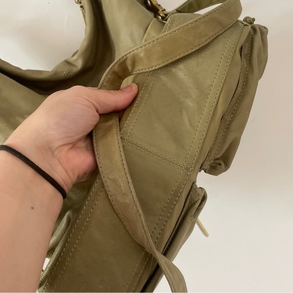 Authentic Hobo Brand Army Olive Green Real Leather Large Bag - Picture 7 of 13